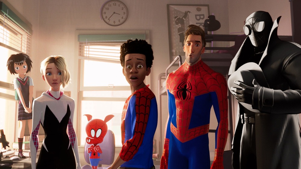 Miles Morales and Spider-People in Spider-Man: Into the Spider-Verse