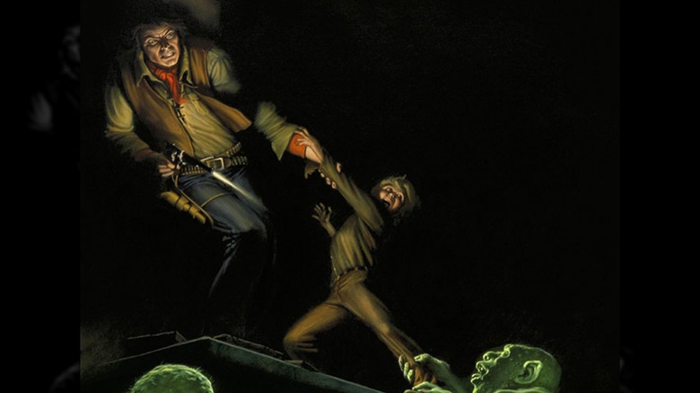 Roland fighting to save Jake from monsters in The Gunslinger art