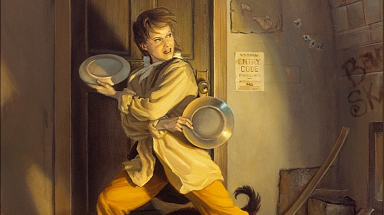 Jake fighting with plates in the Dark Tower art