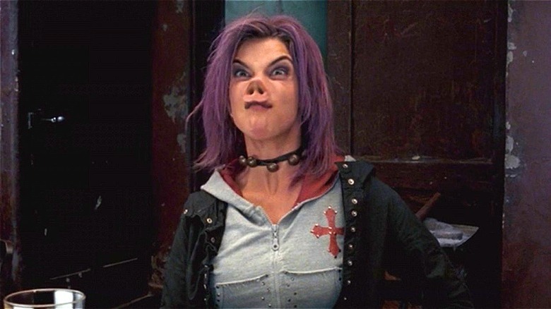 Tonks making a pig face
