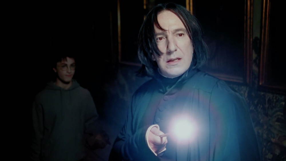 Snape illuminates his wand