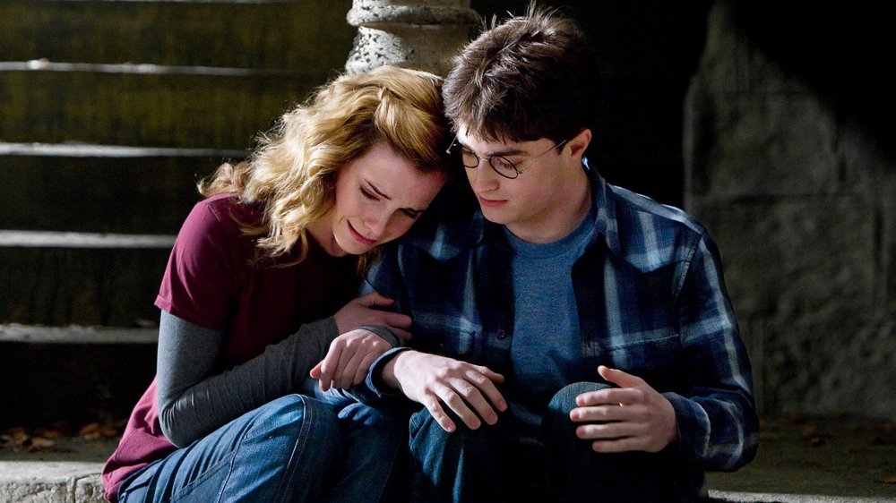 Emma Watson as Hermione Granger and Daniel Radcliffe as Harry Potter in Harry Potter and the Half-Blood Prince