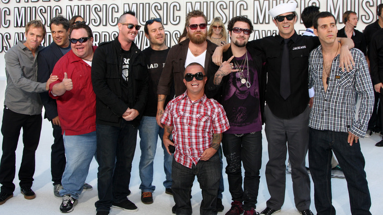 The cast of Jackass posing