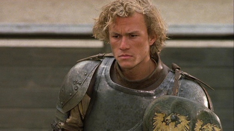 Blonde Ledger wearing armor