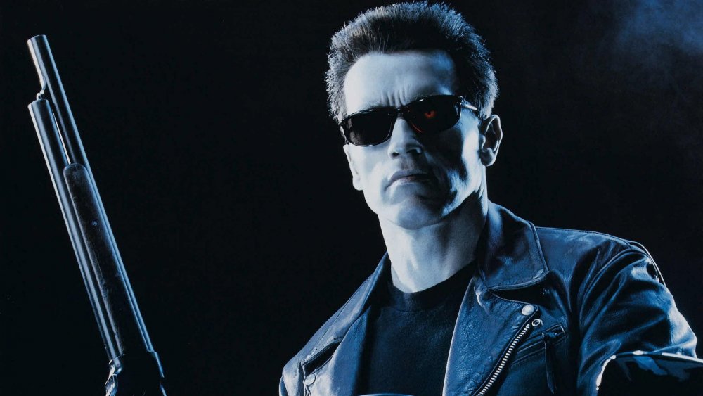 Arnold Schwarzenegger on the Terminator 2: Judgment Day poster