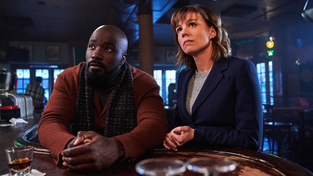 Mike Colter as David Acosta and Katja Herbers Dr. Kristen Bouchard in Evil