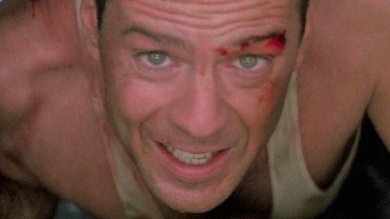 John McClane in air shaft