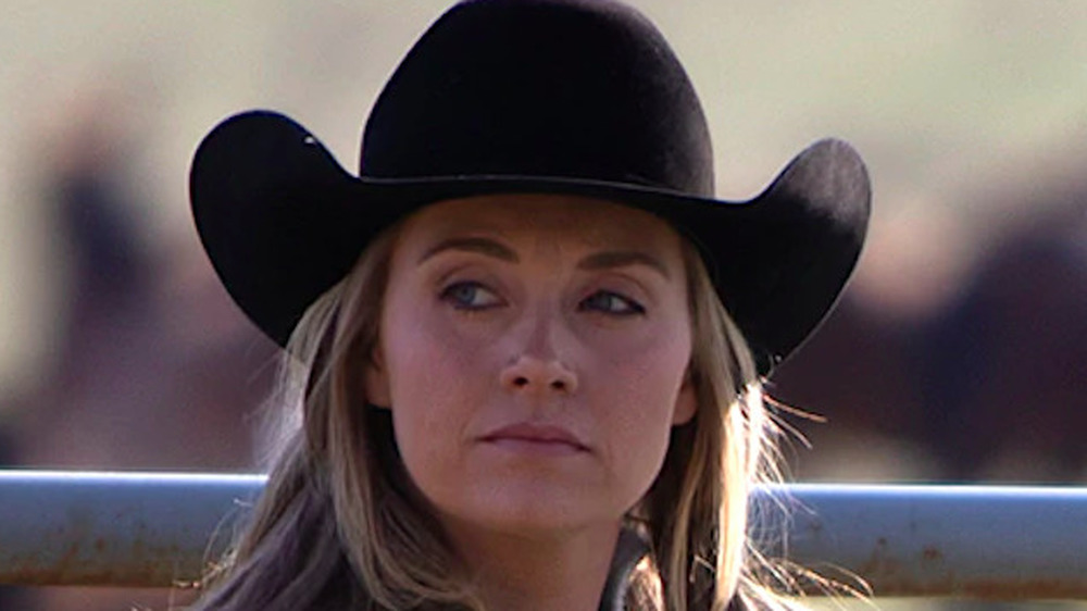 Amber Marshall in a cowboy hat