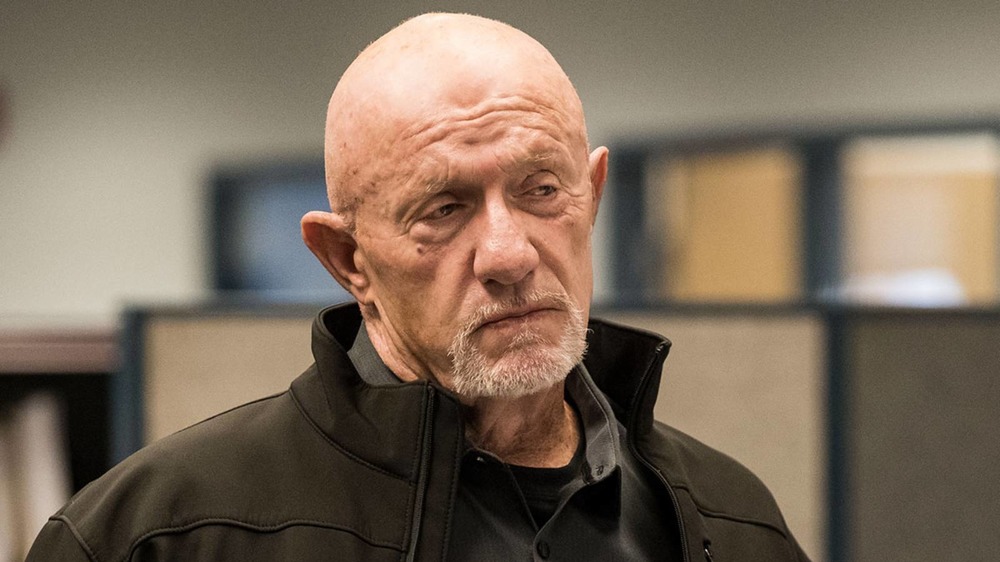 Breaking Bad Mike Ehrmantraut casts a sidelong glance