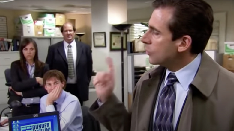 John Krasinski as Jim in The Office laughing