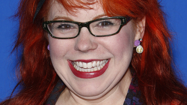 Kirsten Vangsness at an event with red hair