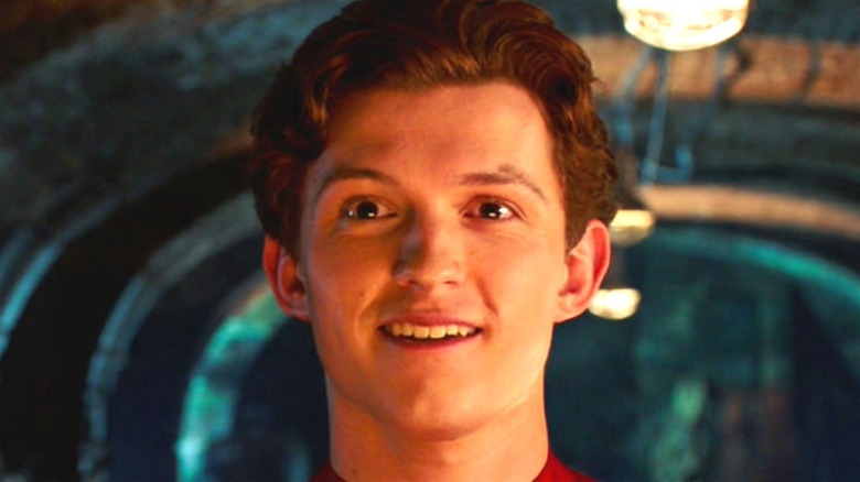 Peter Parker smiling 