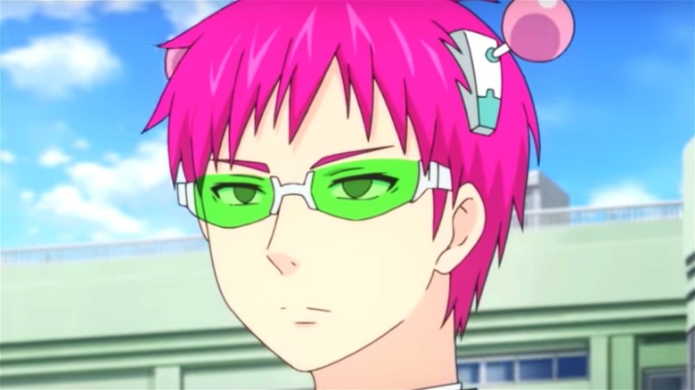 Kusuo Saiki wearing green glasses