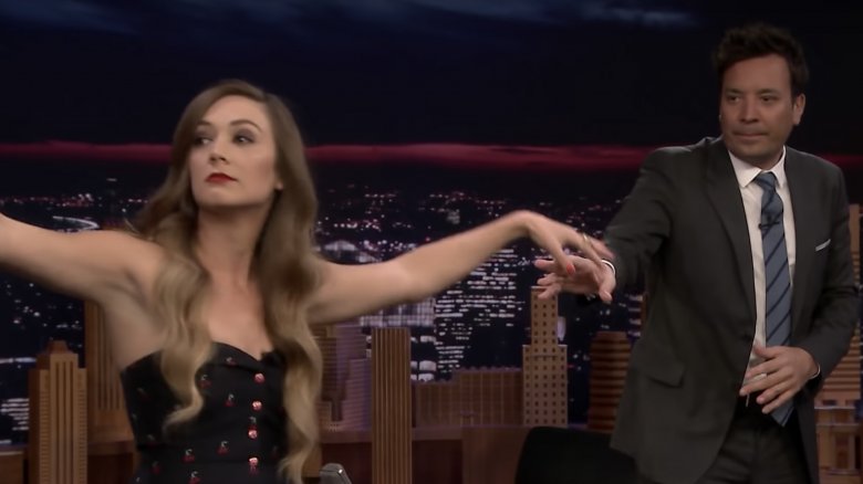 Billie Lourd and Jimmy Fallon