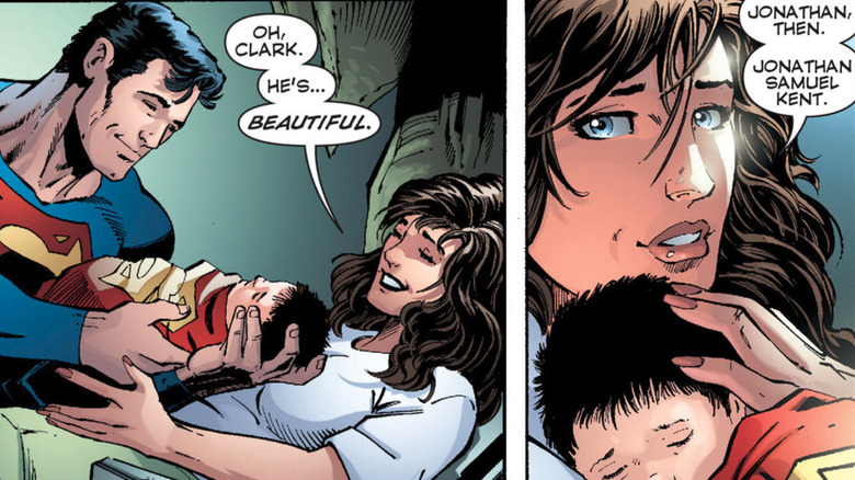 The birth of Jonathan Kent, from DC Comics