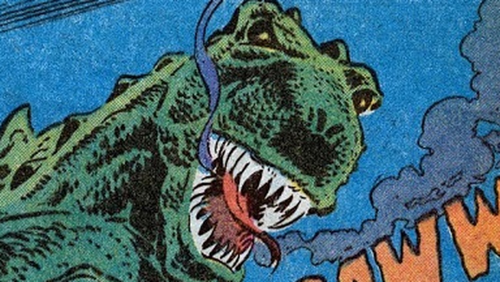 Godzilla grimaces