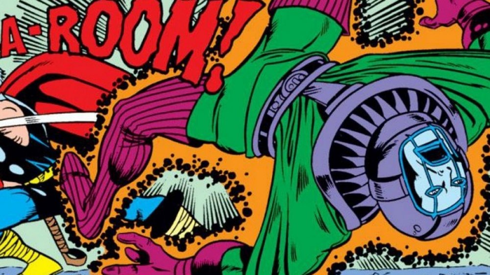 Thor knocks out Kang the Conqueror, from Marvel Comics