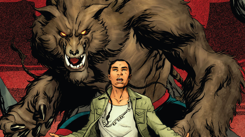 Werewolf growling behind Jake Gomez