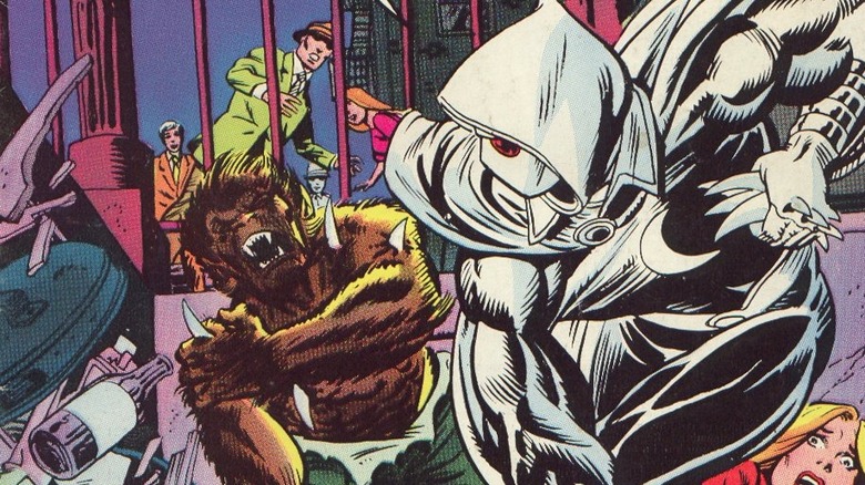 Moon Knight fighting the Werewolf