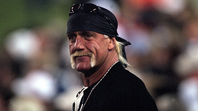 Hulk Hogan walking to seat at Super Bowl (2001)