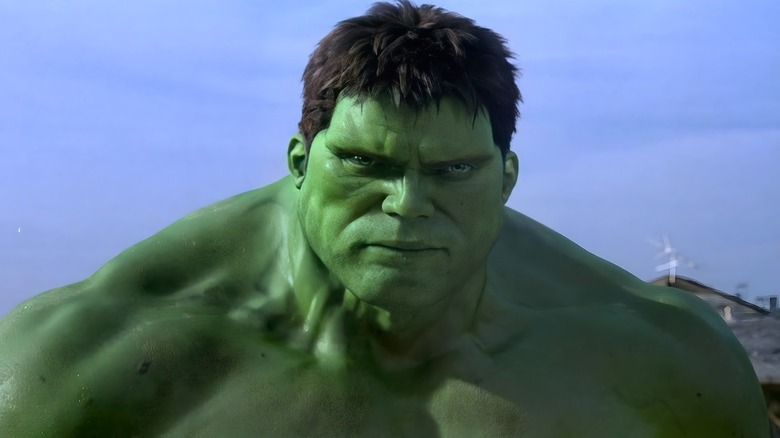 Hulk slightly smirking