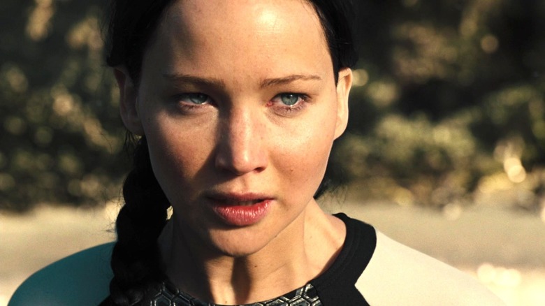 Katniss Everdeen glaring