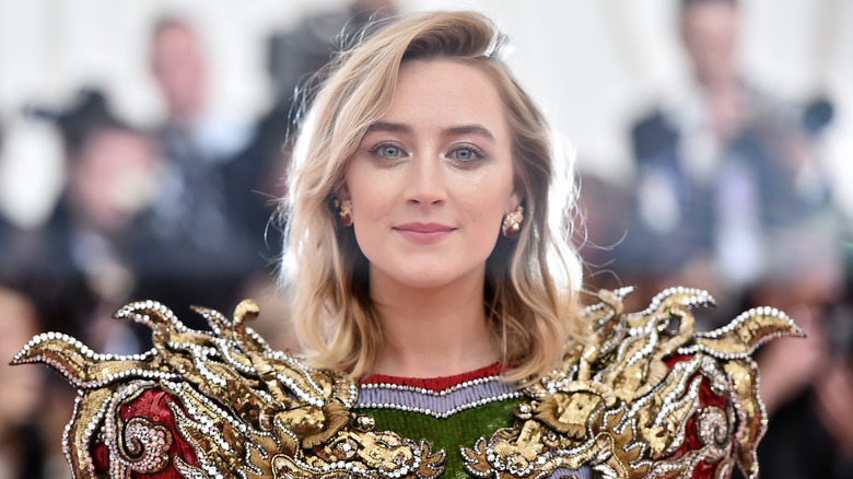 Saoirse Ronan posing at Met Gala
