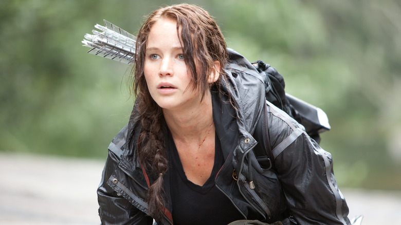 Katniss Everdeen staring out into the distance
