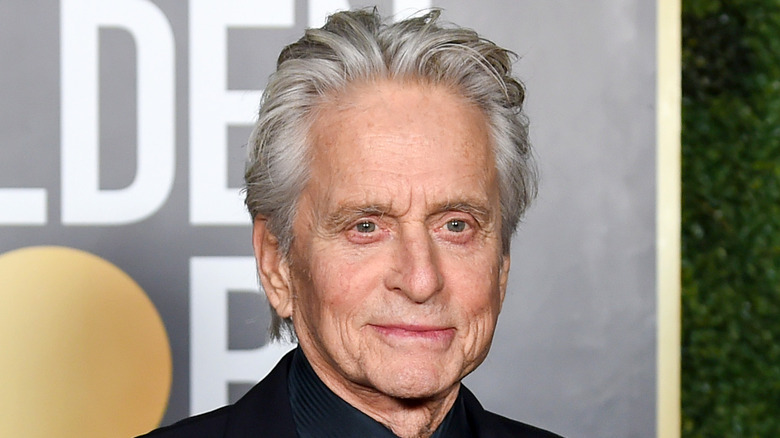 Michael Douglas posing at Golden Globes