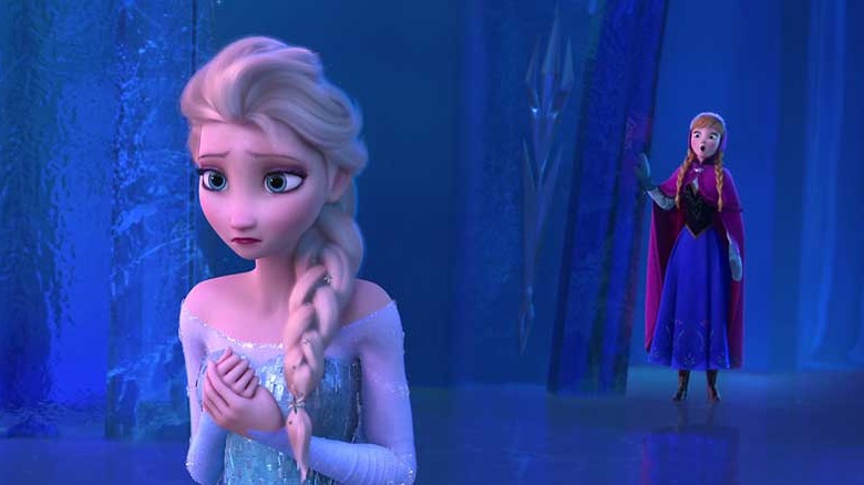 Elsa and Anna talking in Frozen