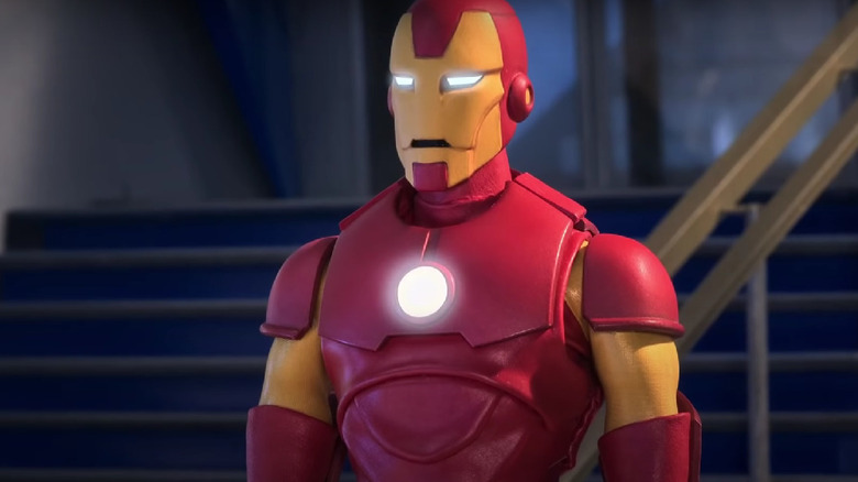 Iron Man stares