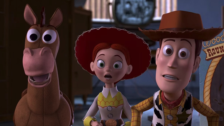 Bullseye, Jessie and Woody stare