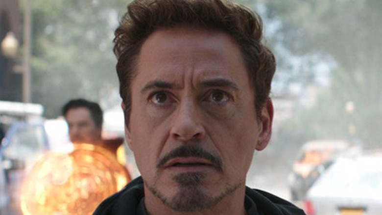 Tony Stark looking shocked in New York