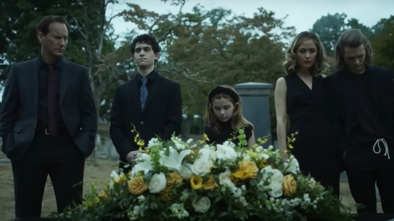 Lambert family at gravesite