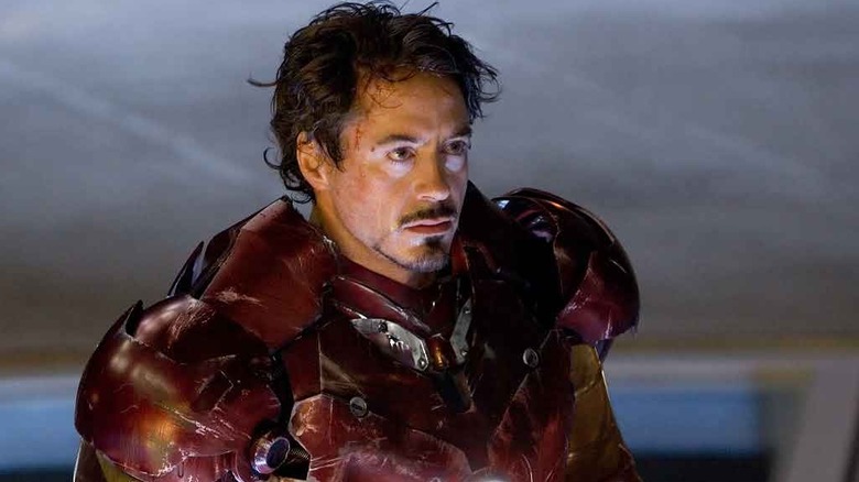 Tony Stark tests out his suit in 
