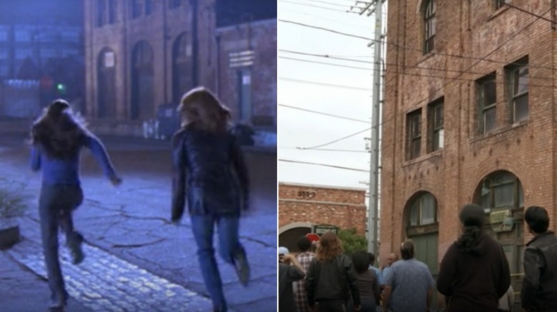 Buffy Summers running & Paddy's Pub