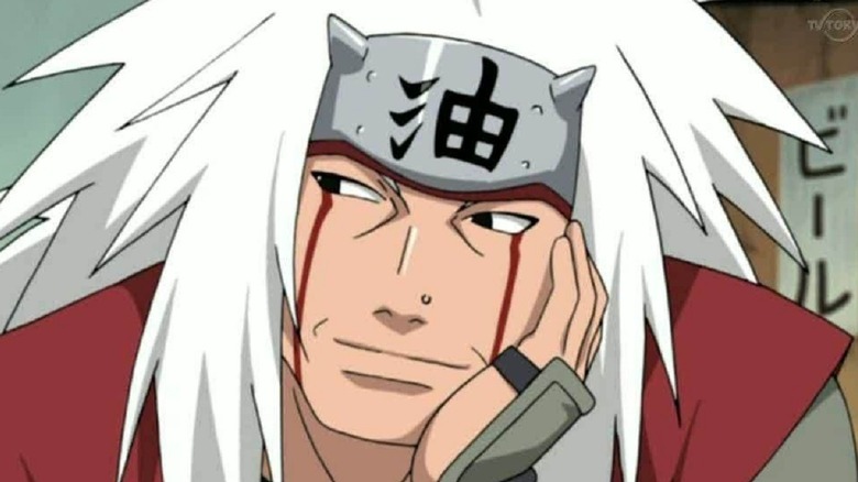 Jiraya leaning his cheek on his hand