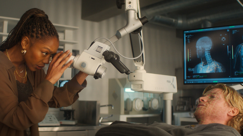 Caitlyn Corr scanning Matt in Clayface