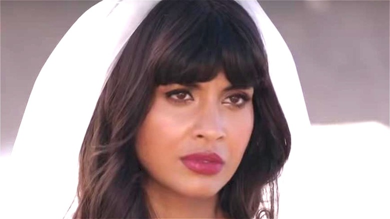 Tahani in wedding veil