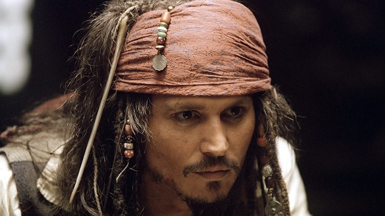 Captain Jack Sparrow staring intently