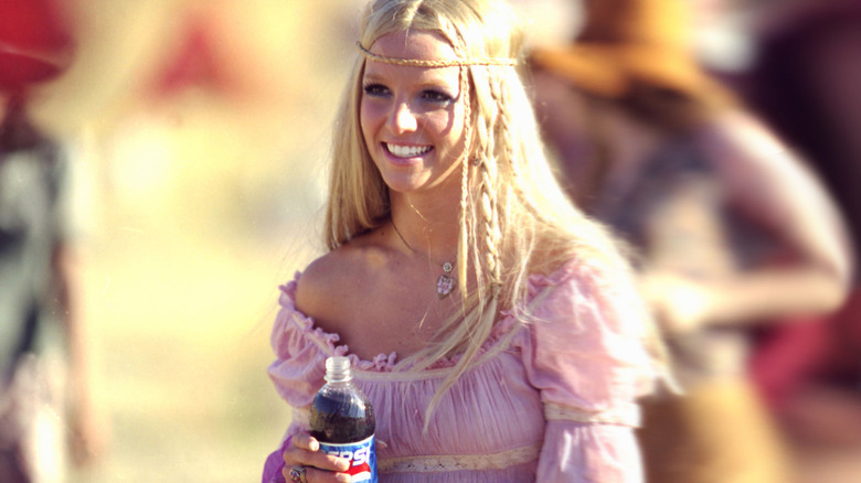Britney Spears Holding Pepsi