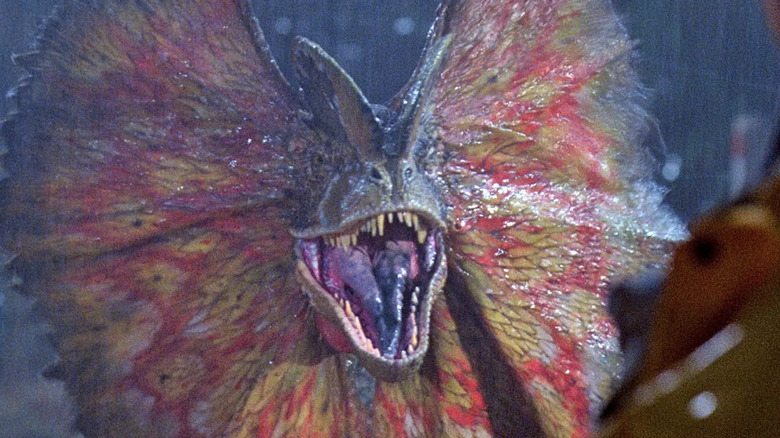 The Dilophosaurus from Jurassic Park