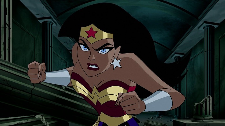 Wonder Woman fighting in a room