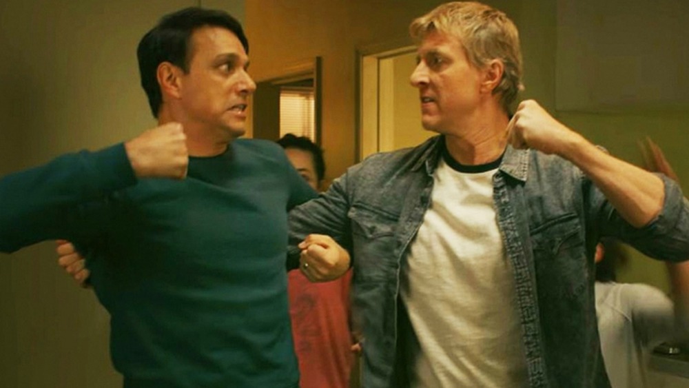 Ralph Macchio and William Zabka as Daniel LaRusso and Johnny Lawrence on Cobra Kai