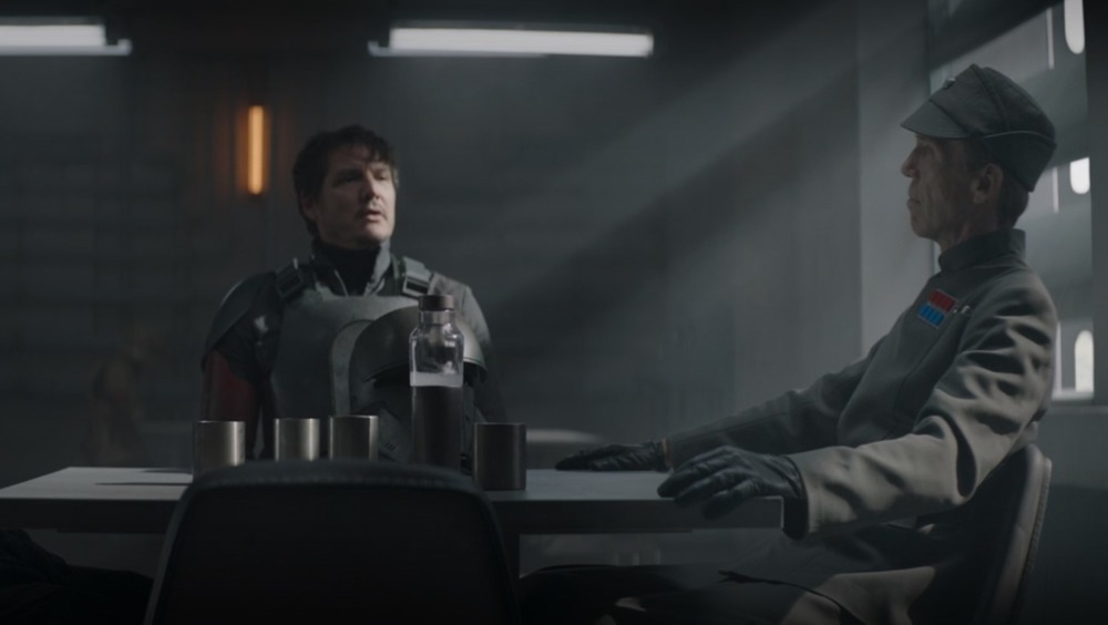 Pedro Pascal and Richard Brake in The Mandalorian