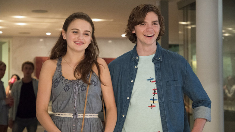 Elle and Lee smiling side-by-side in "The Kissing Booth"