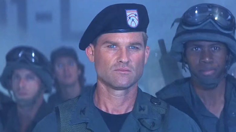 Jack O'Neil staring ahead in Stargate