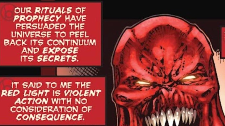 Atrocitus holding up the red lantern in Final Crisis: Rage of the Red Lanterns