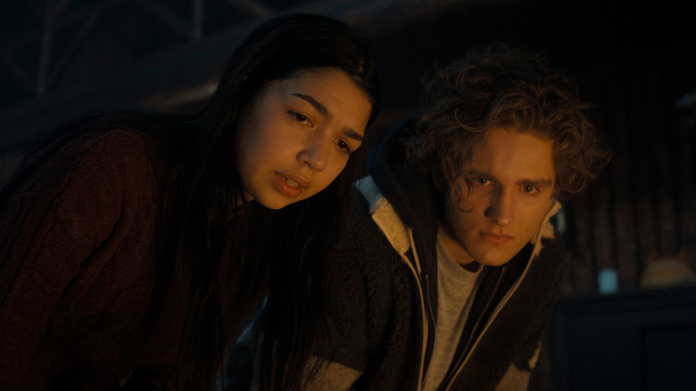 Kira and Luke looking curiously at something