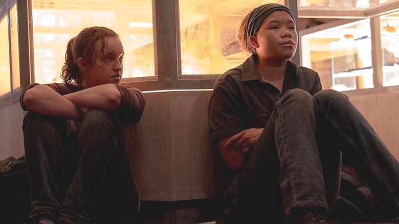 Ellie looking sadly at Riley on The Last of Us